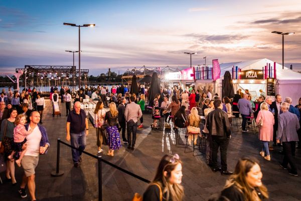 People attending a Brisbane Festival event at Northshore